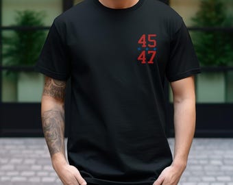 Trump Shirt Embroidered Shirt Trump 47 Shirt MAGA Shirt Patriotic Trump T-Shirt for Trump Supporters Conservative Shirt Republican Dad Gift
