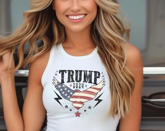 American Eagle Trump Tank Top - Women For Trump 2024 Patriotic Tank Top