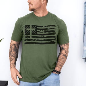 USA Flag Men&#39;s T-shirt Christian Shirts For Men Patriotic American Tee Army Style Father&#39;s Day Gift Conservative American Freedom Jesus Tee