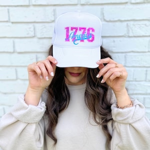 1776 Trucker Hat Women’s Trucker Hat Patriotic Trucker Hat America Hat USA Trucker Hat Freedom Hat 4th of July Hat Patriotic Cap Gifts Women