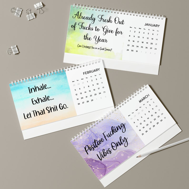Maybe More Swearing Will Help 2024 Desk Calendar Etsy
