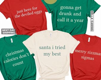 Gen Z Sarcastic Christmas Phrase Shirts, Matching Family Christmas Shirts, Group Friendsmas TShirts, Funny Most Likely Christmas Pajamas Tee