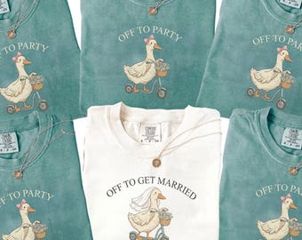 Funny Goose Bachelorette Shirt, Off to Party Bride Tee, Comfort Colors® Bach Club, Bridal Party Girls Trip Shirts, Wedding Weekend T shirts