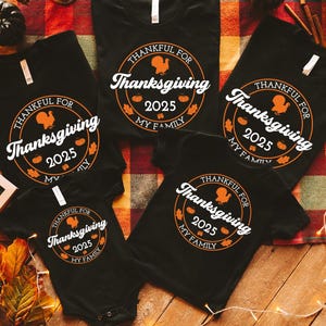 Custom Family Thanksgiving 2025 Matching Shirt, Personalized Family Thanksgiving Dinner Shirts, Autumn Family T-shirts, Pumpkin Season Shirt