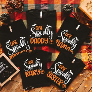 Spooky Family Shirt, Matching Halloween Family Shirts, Halloween Party Shirt, Family Halloween T-shirts, Spooky Season Mom Dad Baby Crewneck