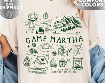 Camiseta vintage para despedida de soltera en un campamento, camisetas personalizadas para despedida de soltera en un campamento, camiseta retro para la fiesta nupcial con temática de lago, camiseta para novias en la montaña al aire libre.