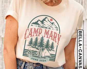 Vintage Camp Bachelorette Shirt Custom Camping Bachelorette Party Shirts Mountain Bride Tees Retro Lake Themed Bridal Party Gifts Hiking Tee