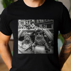 Funny Cat Gang Vintage T-shirt, Cat Hoodie, Funny Graphic Tee, Cat Meme Shirt, Streetwear Graphic Tee, Cat Lover Gift, Cute Kitty Crewneck