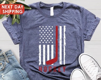 USA Flag Hockey T-Shirt, American Team Hockey USA Flag T shirt, USA Hockey Fan T-shirt, Gifts For Hockey Fans, Christmas Gift