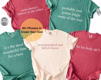 Gen Z Sarcastic Christmas Phrase Shirts, Matching Family Christmas Party Shirts, Group Friendsmas TShirts, Funny Most Likely Christmas Tees