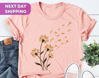 Corgi Flower, Fly Dandelion, Funny Dog Lover For Mom, Gift for Dog Lovers,Funny Dog, Corgi Mom Gift, Animal Lover Shirt, Men Kids T-Shirt