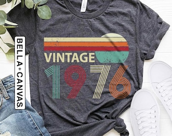 1976 Vintage Tshirt, Retro Style 50th Birthday Tee, 50th Birthday Shirt for Men, 50th Birthday Gifts Women, Fiftieth Bday Party T shirts
