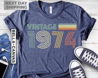 Vintage 1974 Retro Style 52nd Birthday T Shirt, 52nd birthday gift ideas, 52nd Birthday Gift for Men, 52nd Birthday Shirt, 1974 Shirt