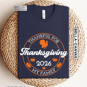 Custom Family Thanksgiving 2026 Matching Shirt, Personalized Family Thanksgiving Dinner Shirts, Autumn Family T-shirts, Pumpkin Season Shirt image 3