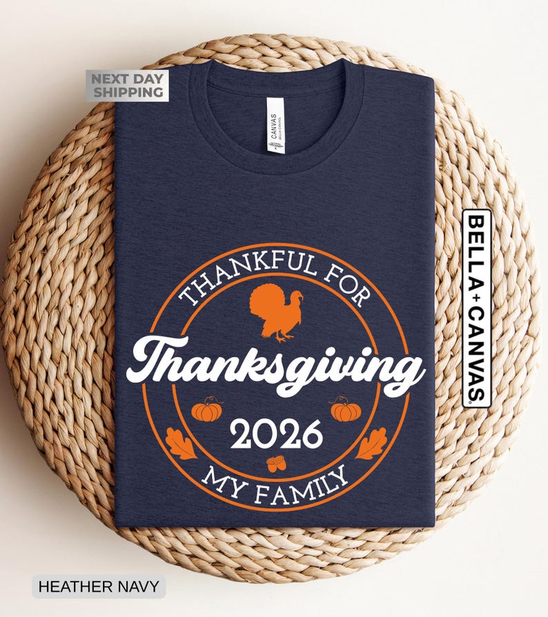 Custom Family Thanksgiving 2026 Matching Shirt, Personalized Family Thanksgiving Dinner Shirts, Autumn Family T-shirts, Pumpkin Season Shirt image 3