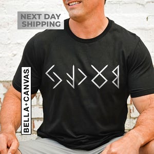 NAME in RUNES Viking T-Shirt, Personalized Futhark Runes Tee, Custom Norse Shirt, Unisex Viking Shirt, Norse Mythology Gifts, Viking Gifts