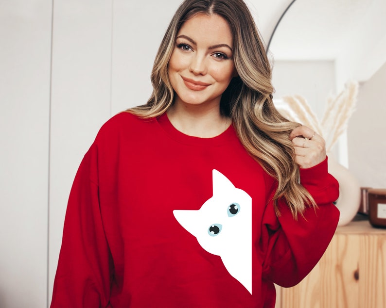 Black Cat Sweatshirt, Cat Lover Sweatshirt, Cat Lover Gift, Cats Hiding