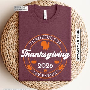 Custom Family Thanksgiving 2026 Matching Shirt, Personalized Family Thanksgiving Dinner Shirts, Autumn Family T-shirts, Pumpkin Season Shirt image 6