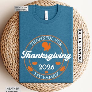 Custom Family Thanksgiving 2026 Matching Shirt, Personalized Family Thanksgiving Dinner Shirts, Autumn Family T-shirts, Pumpkin Season Shirt image 5