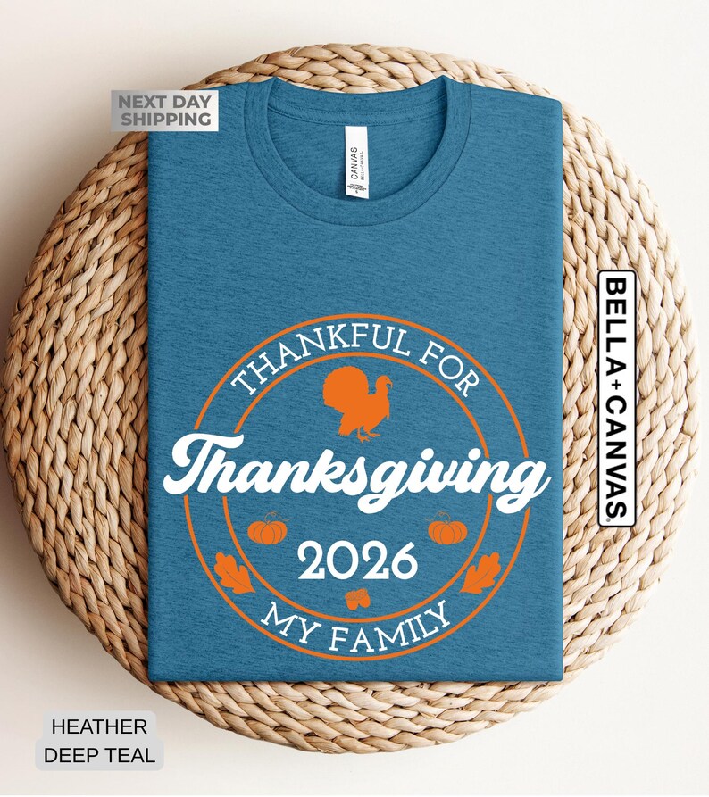 Custom Family Thanksgiving 2026 Matching Shirt, Personalized Family Thanksgiving Dinner Shirts, Autumn Family T-shirts, Pumpkin Season Shirt image 5