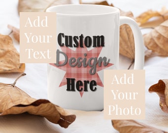 Customizable Photo Mug, Personalized text sublimation Dad mug