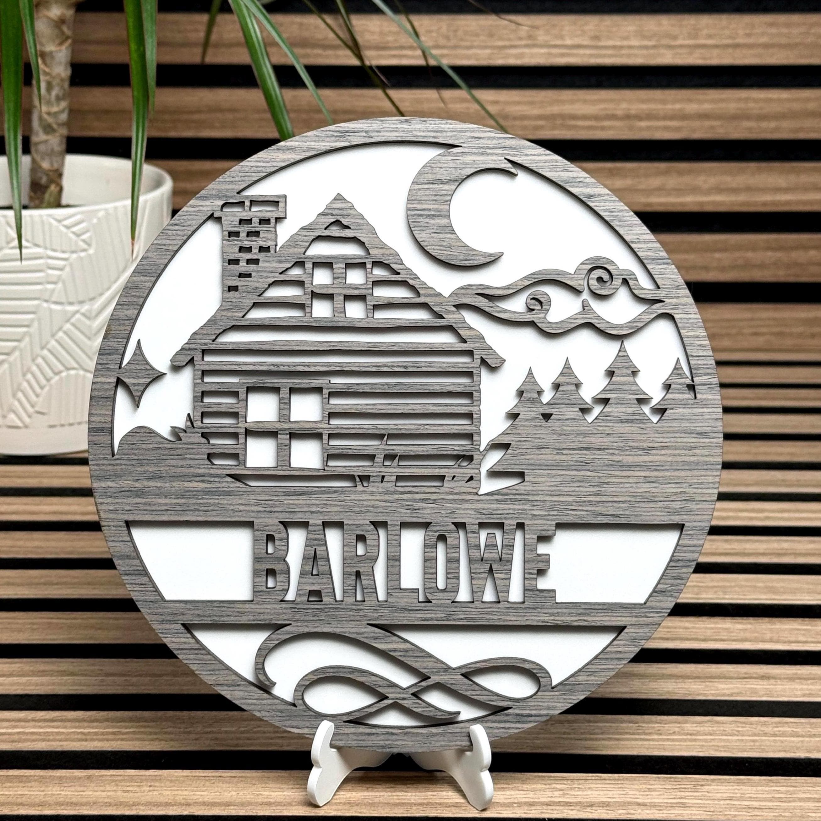 Custom Cottage Sign, Personalized Home Decor, Dual Layer Wood & Acrylic ...