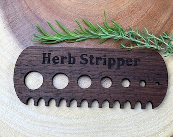 Wooden Herb Stripper, Walnut Hardwood Kitchen Tool, Cooking Gift for Chefs, Kitchen Gadget Accessory, Gardener Gift, Culinary Herb Remover