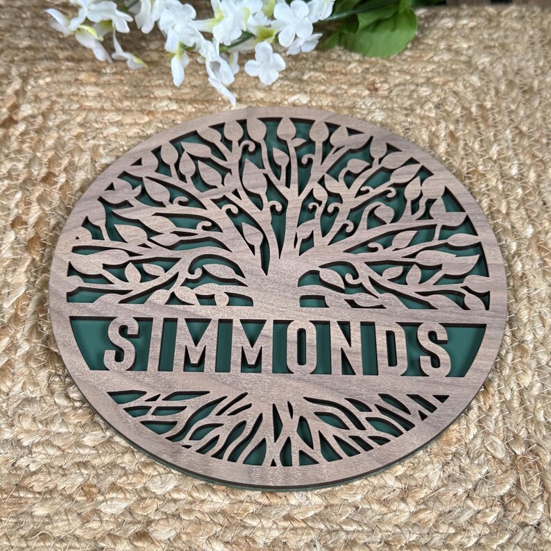 Custom Tree of Life Family Name Sign, Rustic Last Name Sign ...