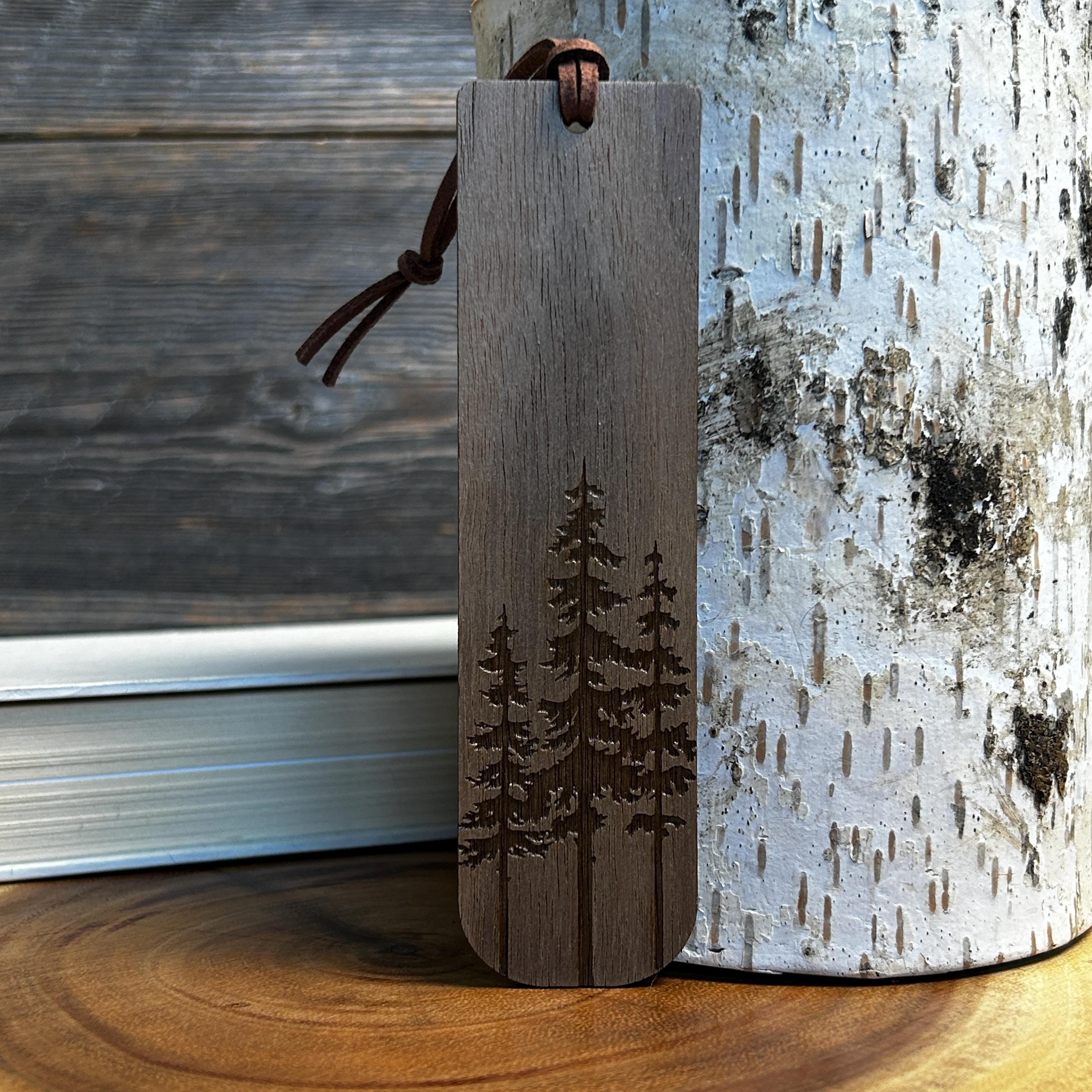 Custom Trio Pine Tree Wooden Bookmark, Laser Engraved, Personalized ...