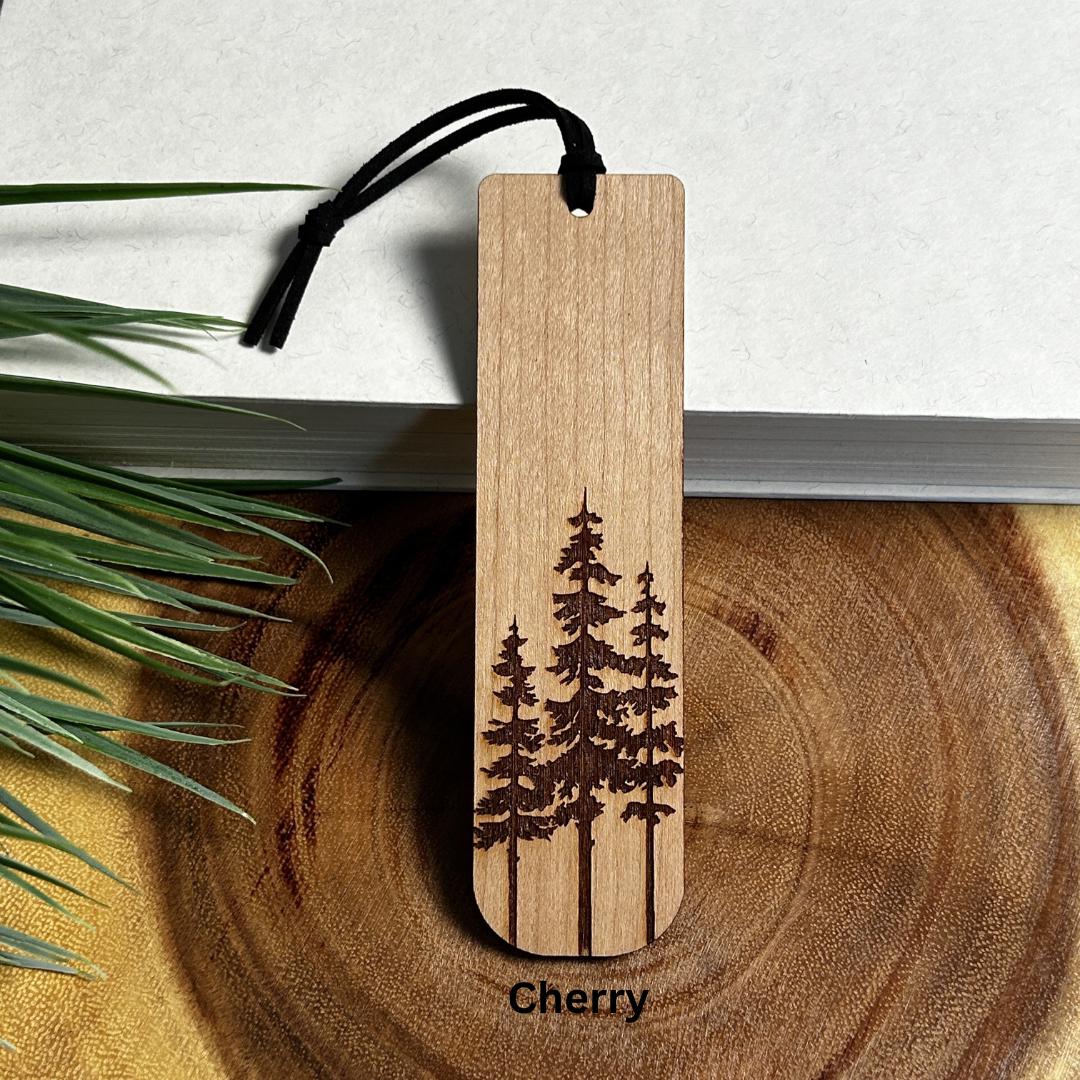 Custom Trio Pine Tree Wooden Bookmark, Laser Engraved, Personalized ...