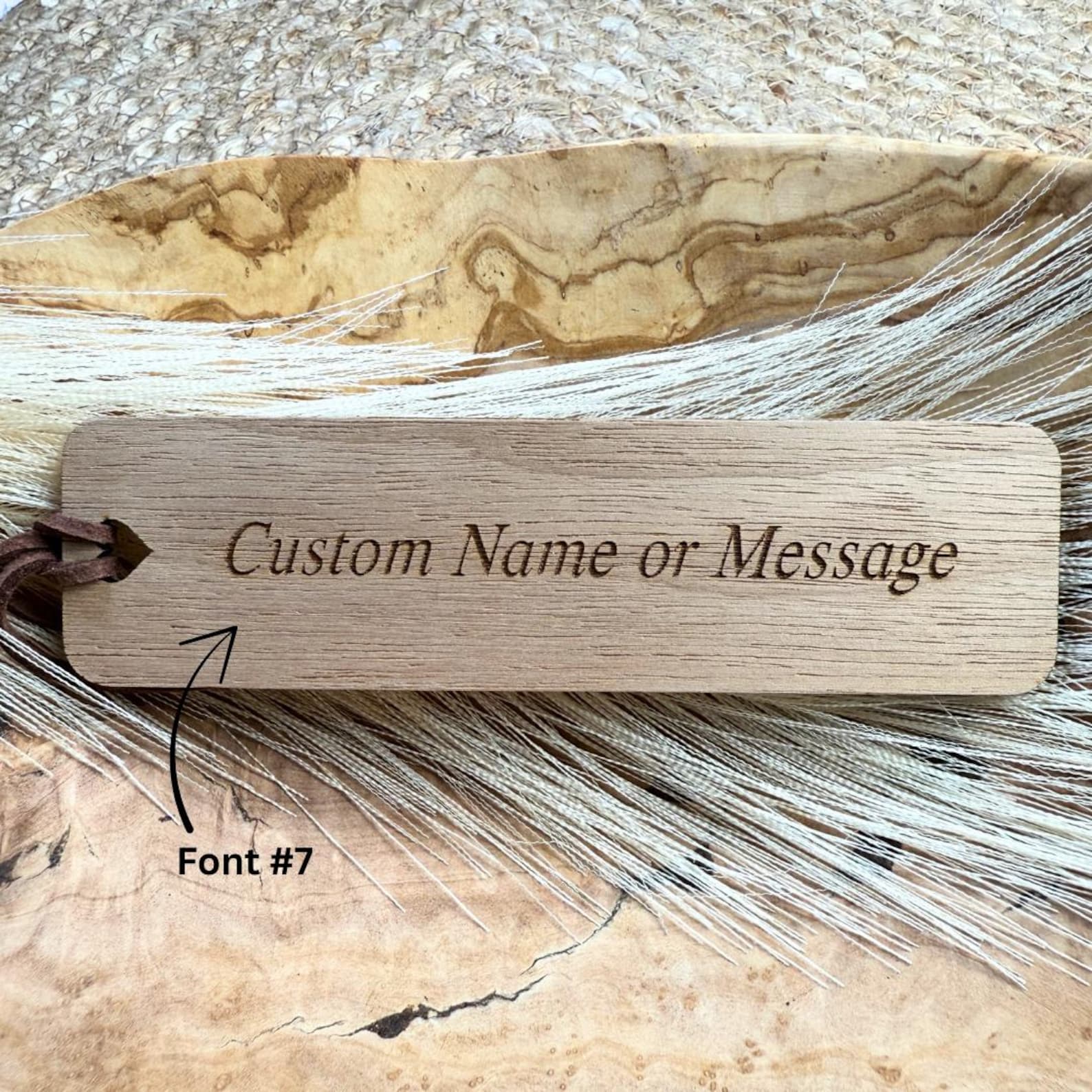 Personalized Wooden Bookmark, Pine Tree Engraved Cherry Wood, Custom ...