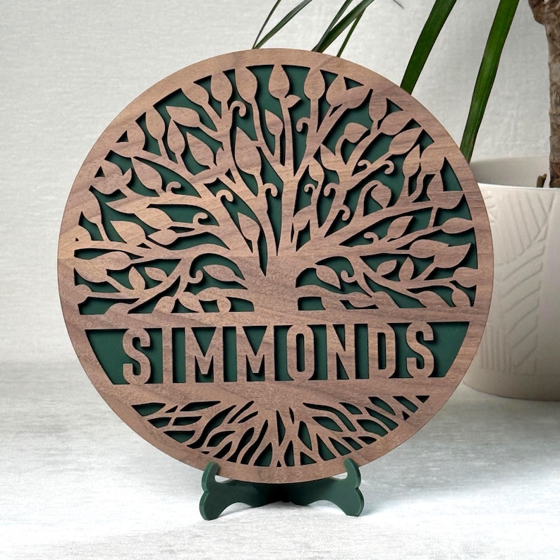 Custom Tree of Life Family Name Sign, Rustic Last Name Sign ...