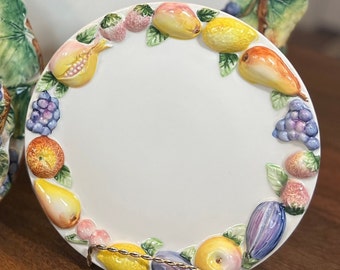 Platos para cena / Platos para ensalada de mayólica con diseño de vid