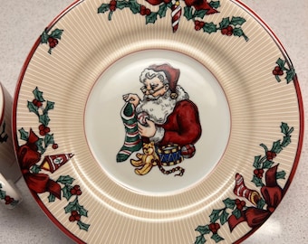 Fitz & Floyd Santa's List kerstservies