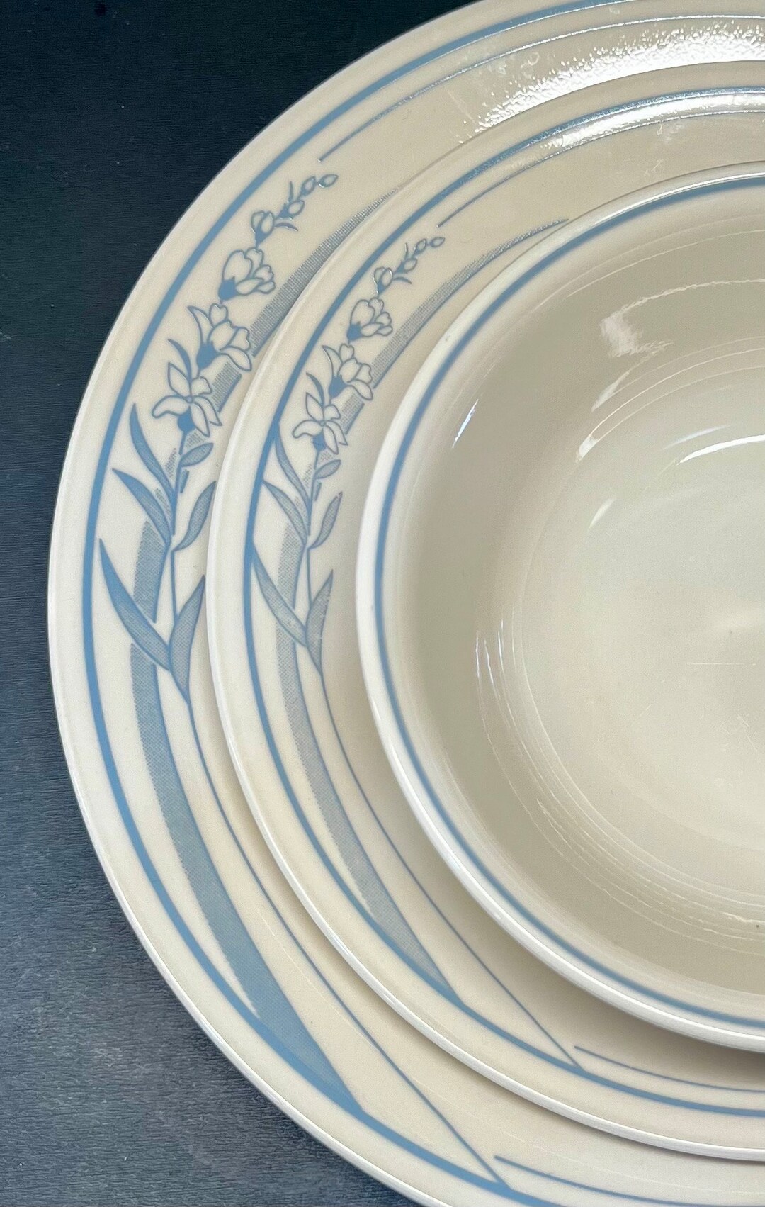 Corelle Blue Lily Dinnerware Etsy