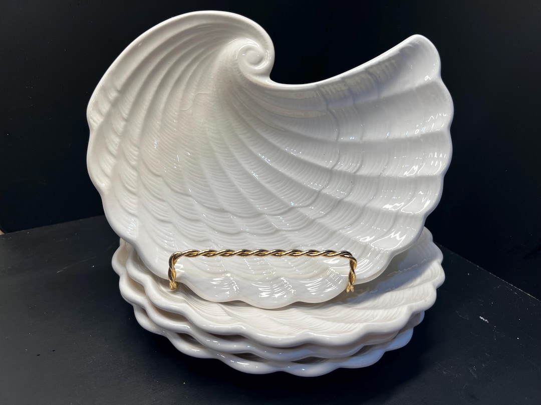 Vintage Shafford Shell Plates | Set of 4 - Etsy