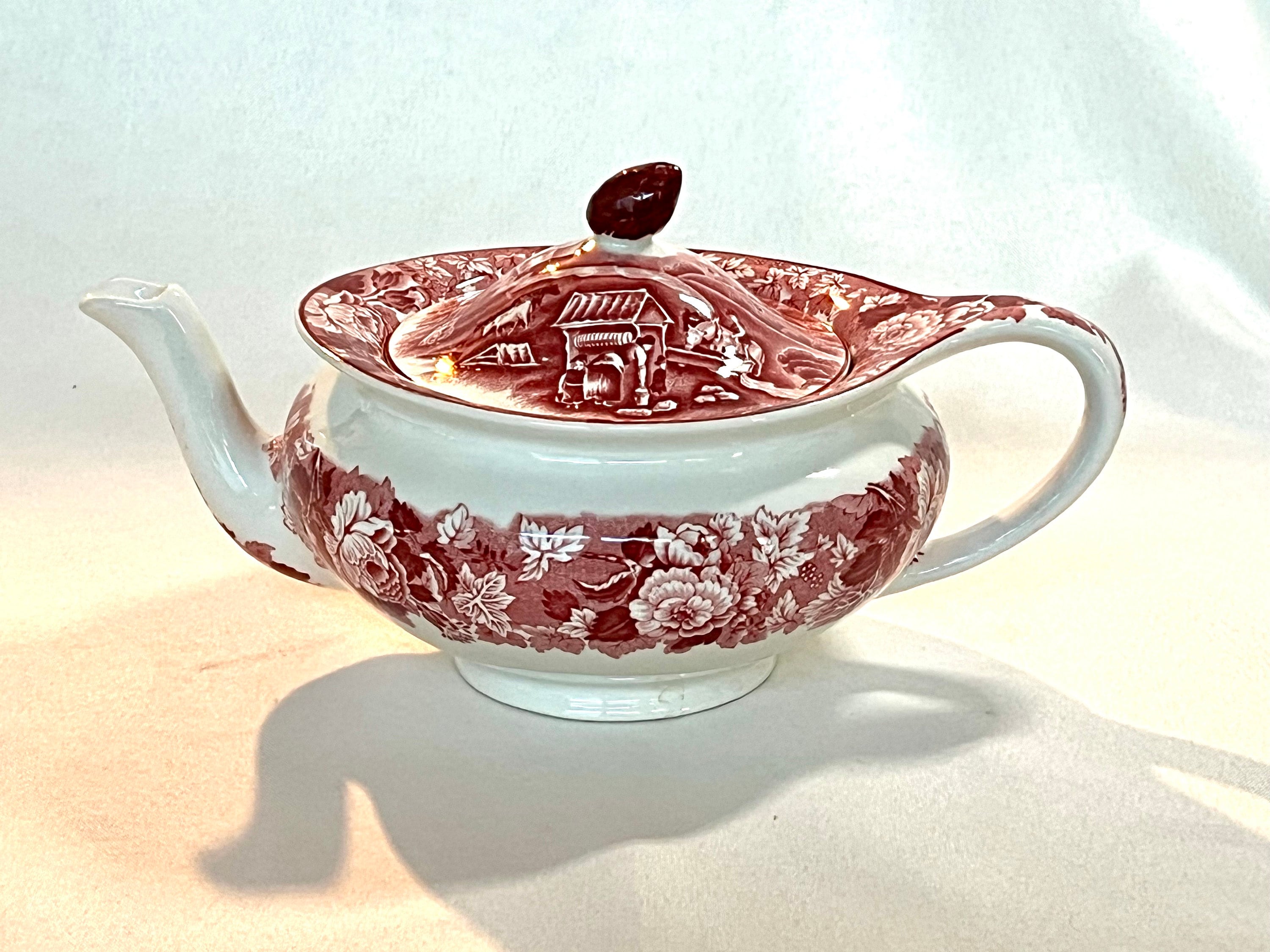 アンティーク wood&sons 英国 enoch wood´s 赤絵 2枚 皿