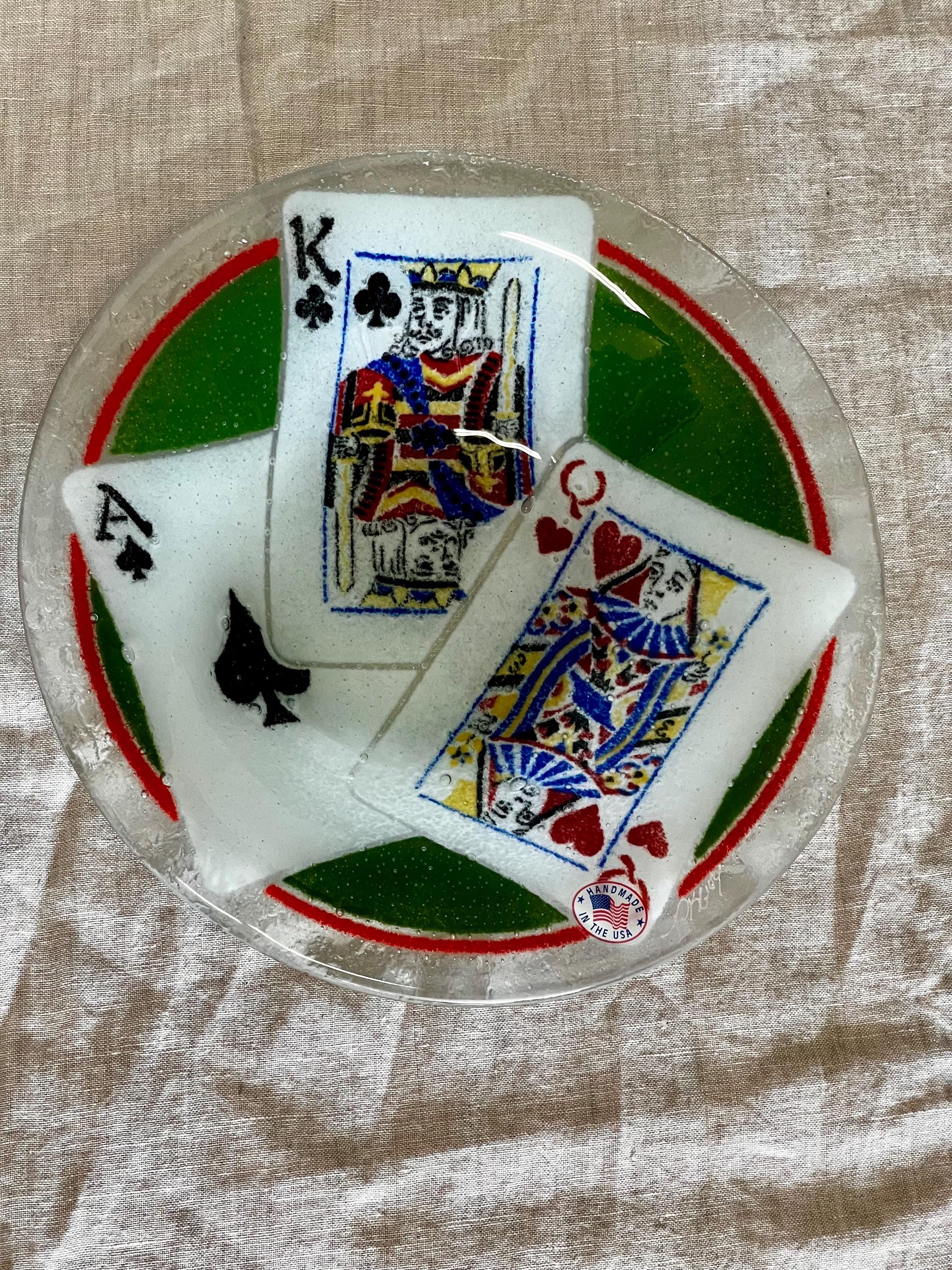 Peggy Karr Glass | Playing Cards Plates and Bowls - Etsy