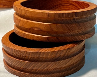 Good Wood Teak Bowl Set | Serving Bowl | Four Individual Bowls