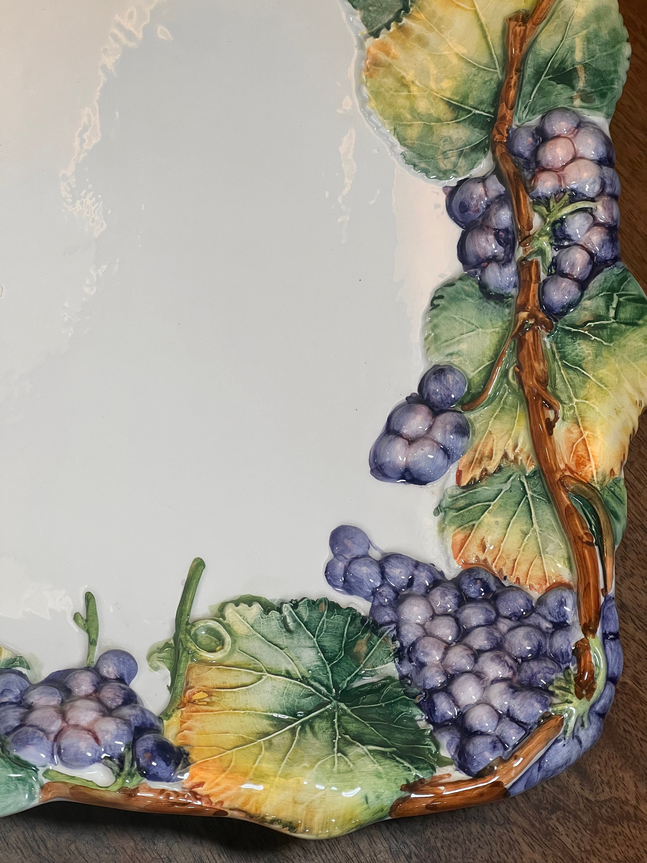 Majolica Grape Vine Dinner Plates Salad Plates 18 Inch Platter - Etsy