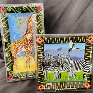 Peggy Karr Glass | African Wildlife | Giraffe Tray