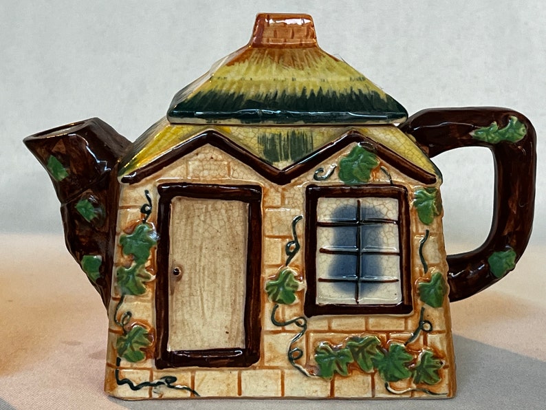 Vintage Cottage Tea Set Teapot, Sugar and Cream Etsy