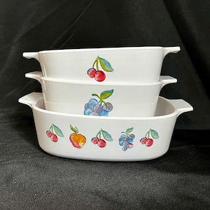 Corningware Fruit Basket Casserole Dishes