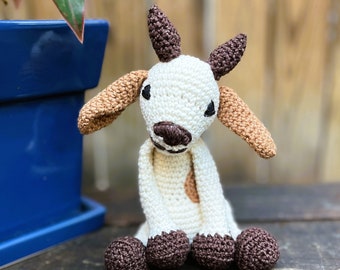 Handmade Crochet Goat Stuffed Animal- Perfect gift for animal lovers, baby shower gifts, and farmhouse nursery decor!