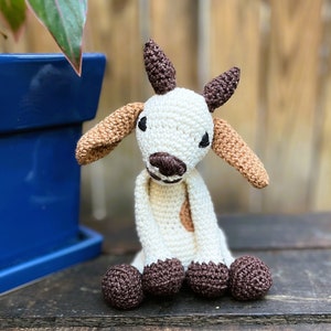 Handmade Crochet Goat Stuffed Animal: Farmhouse Nursery Decor