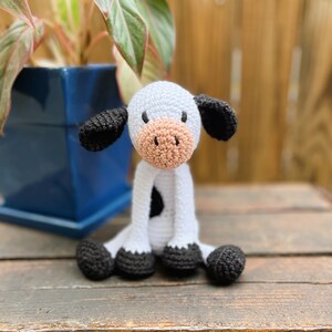Handmade Crochet Cow Stuffed Animal: Cuddly Farmhouse Baby Shower Gift and Nursery Decor
