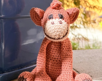 Handmade Crochet Orangutan Plush – Jungle Animal Stuffed Toy, Eco-Friendly Gift for Kids, Nursery Decor
