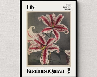 Kazumasa Ogawa Lily Flower Print: Vintage Japanese Botanical Art (Digital Download)