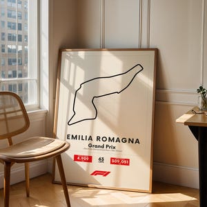 Mappa minimalista del circuito del Gran Premio dell&#39;Emilia Romagna / Stampa di Imola / Arte murale del circuito di F1 / Poster di sport da corsa / Decorazione digitale per sport motoristici