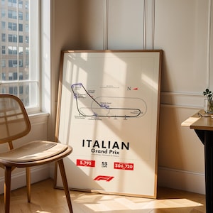 Minimal Italian Grand Prix Circuit Map | Monza Print | F1 Racing Track Wall Art | Racing Sport Poster | Motorsport Digital Decor